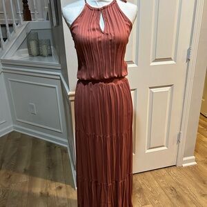 Love Stitch Sleeveless Terracotta Maxi Dress